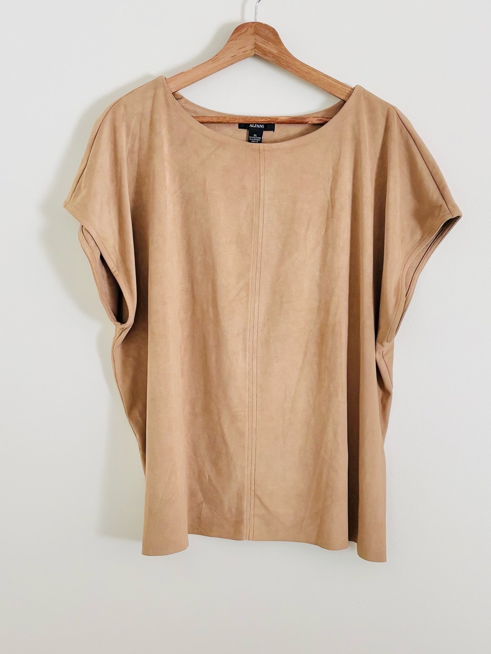 Alfani Short-Sleeve Faux Suede Top